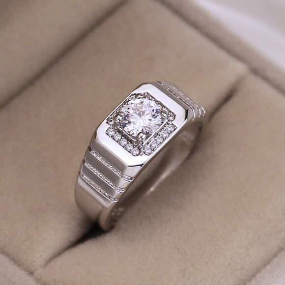 🎊 925 Silver Plated Round Shaped Cut CZ Fashionable Ring, FB16FA1101 - Picture 4 of 7